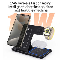 Elegant 3-in-1 Wireless Charging Hub for iPhone iWatch Airpods Fast Charger Stand Dock